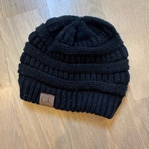 C.C Classic Black Knit Beanie